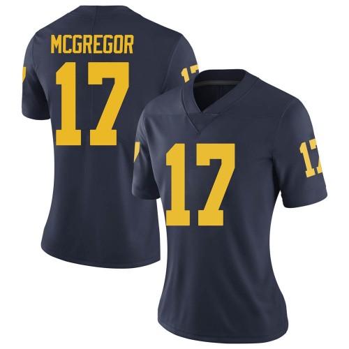 Braiden McGregor Michigan Wolverines Women's NCAA #17 Navy Limited Brand Jordan College Stitched Football Jersey PHZ7454XN